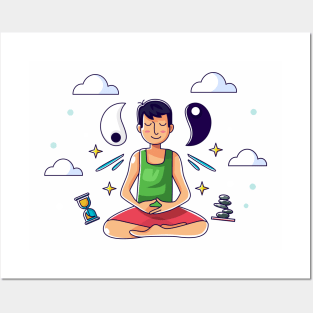 Meditation Concept Posters and Art